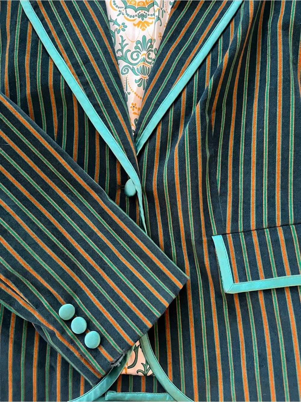 Original Penguin Green, Ochre & Teal Striped Blazer - Picture 2 of 6